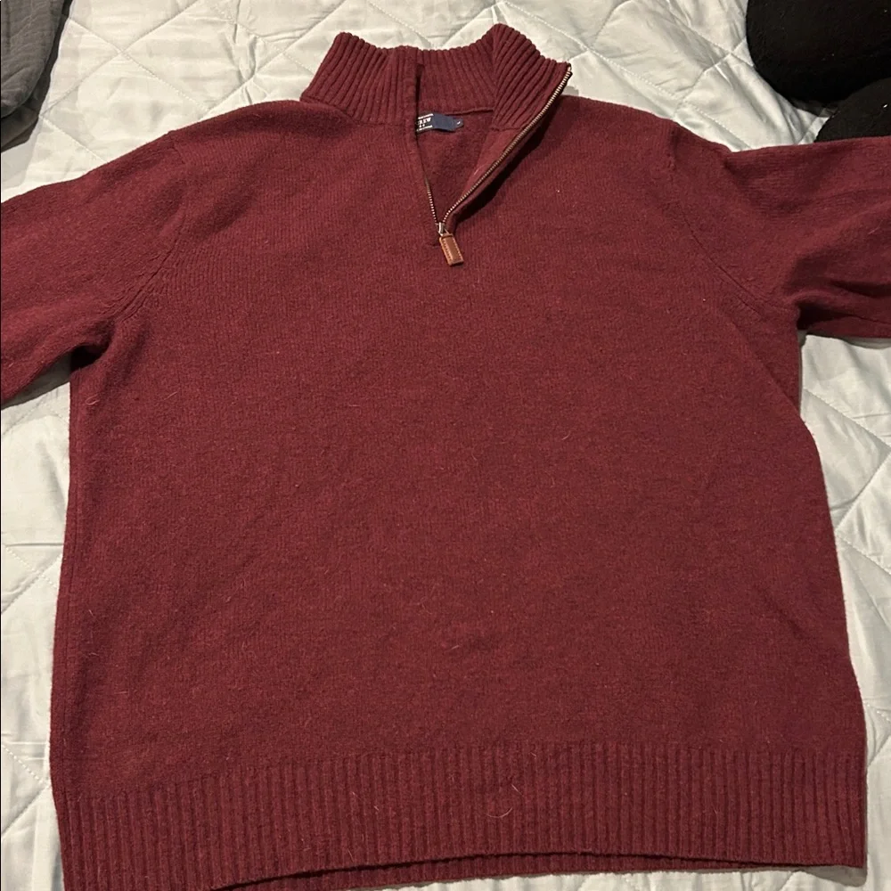 J. Crew Rich Red Lambswool Sweater